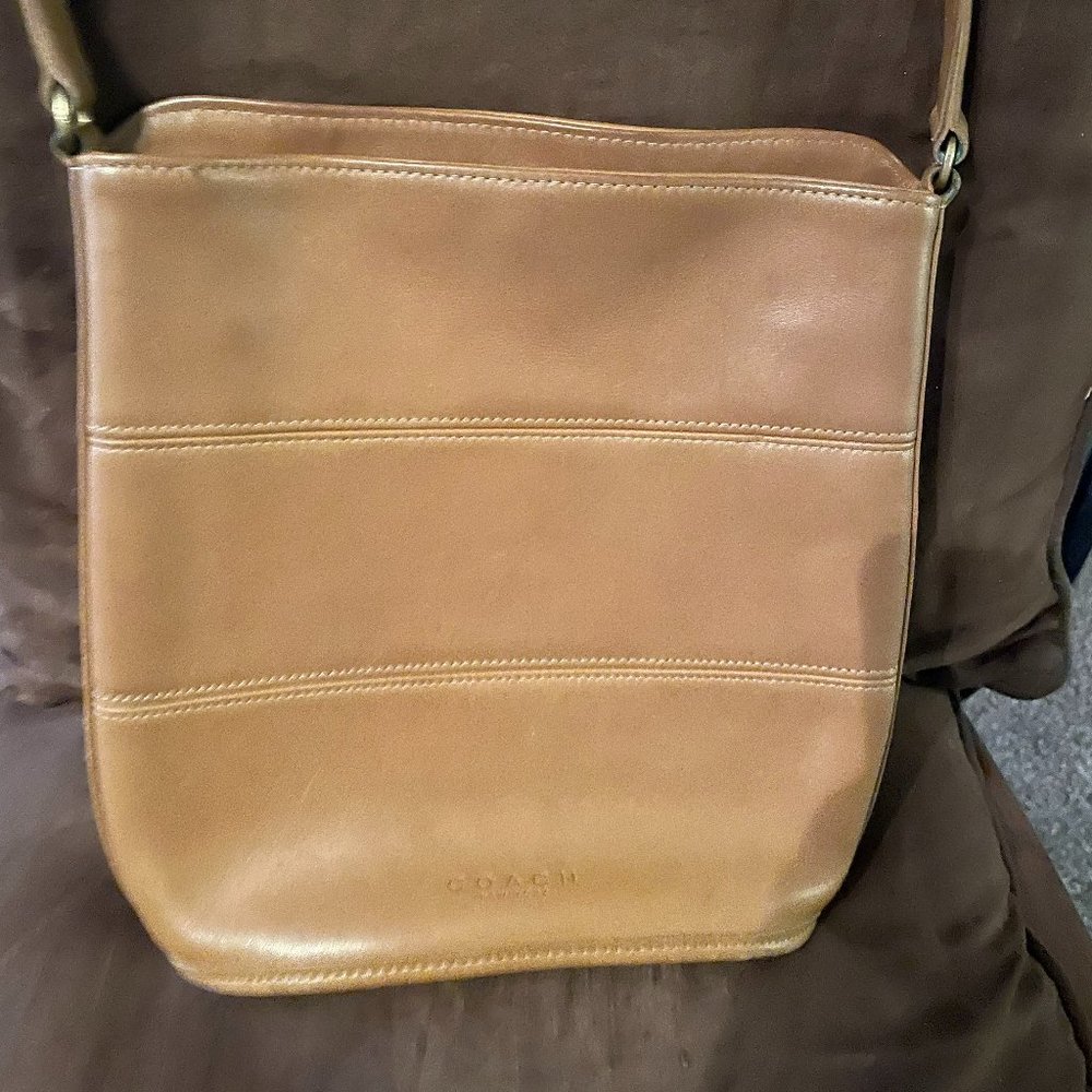 Coach 9083 vintage legacy bucket bag shoulder purse light tan leather brown - Picture 2 of 12